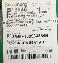 Load image into Gallery viewer, NEW VW BORA GOLF Mk4 JETTA RIGHT SEAT HEATING SWITCH 1J0963564B