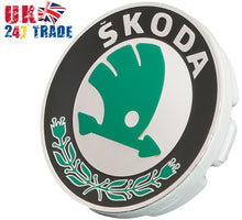 Load image into Gallery viewer, SKODA FABIA OCTAVIA ROOMSTER YETI 56mm ALLOY WHEEL CENTRE HUB CAP 6U0601151L