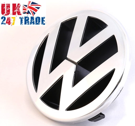 VW GOLF POLO EOS CADDY FRONT 125mm GRILLE EMBLEM CHROME BADGE 1T0853601A